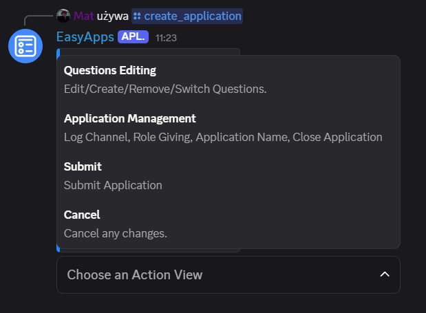 /create_application dropdown